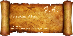 Fazakas Alex névjegykártya