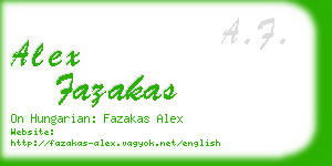 alex fazakas business card